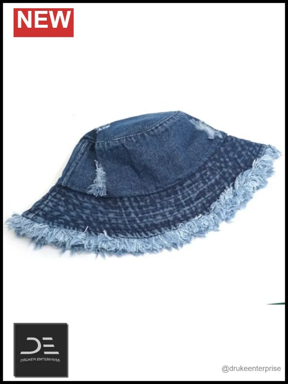Denim Bucket Hat for Women Ripped Sun Hat Outdoor Cap
